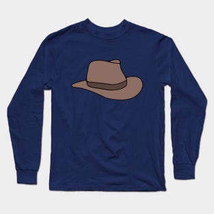 Brown Fedora Hat Long Sleeve T-Shirt